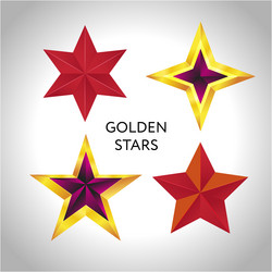 Shiny gold star christmas for design on white vector