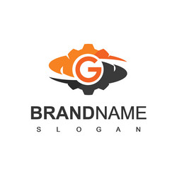 gear logo design template with g initial Vector Image