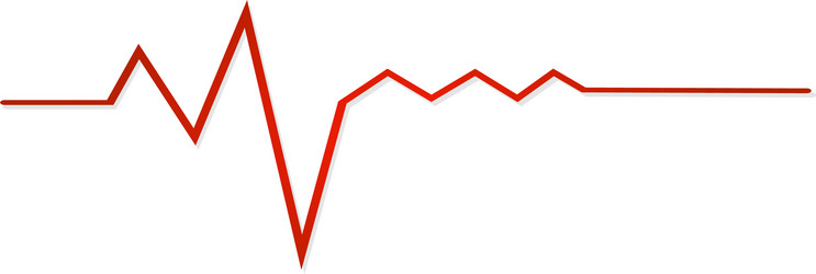 heart pulse - curved red line on a white vector