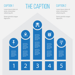 Icon travel set of pinpoint hotel guidance vector