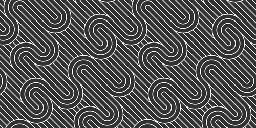 Lined seamless pattern with twisted lines vector