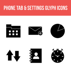 Unique phone tab and settings icon set vector