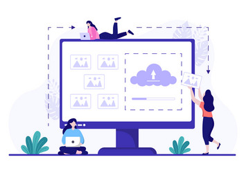 upload image background of online devices vector image