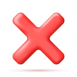 3d wrong button shape vector image