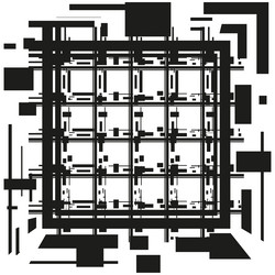 geometric grid icon black square structured vector image