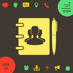 notebook address phone book with symbol of group vector image