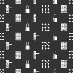 set graphic password protection server data web vector image