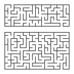 a set of two rectangular mazes with an entrance vector image