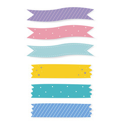 Colorful patterned adhesive tape set vector