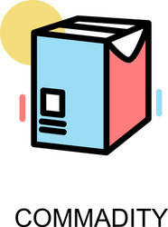 Commadity icon and document box on white vector