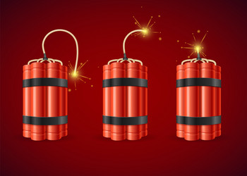 Exploding Dynamite Bomb Set vector image