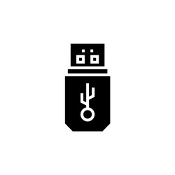 flash disk icon computer component solid vector image