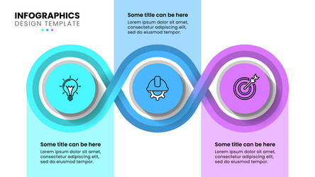 infographic template 3 linked circles with icons vector image