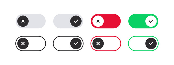 on and off switch icons buttons set vector