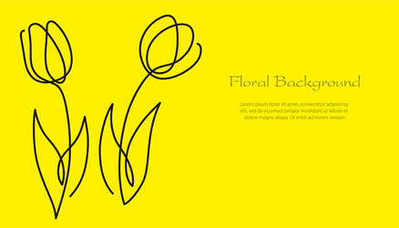 springtime background with simple tulip drawings vector image