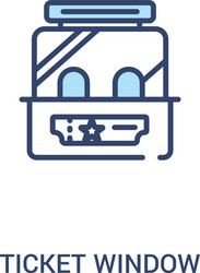 ticket window concept 2 colored icon simple line vector image