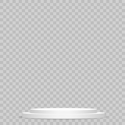 White podium round 3d empty with steps vector