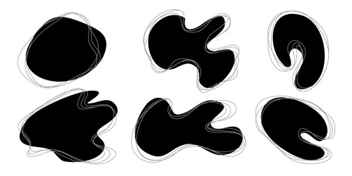 blob shapes set random blotch inkblot stone vector image
