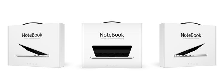 boxes with new notebook computers vector image