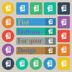 colorful icons and signs in the form of a button vector image