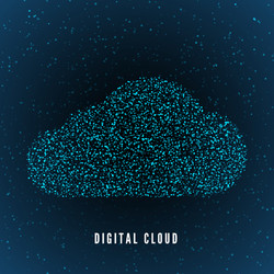 digital cloud global structure data storage vector image