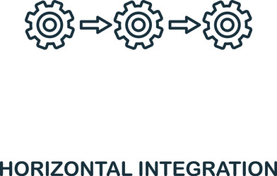 Horizontal integration icon thin line style vector