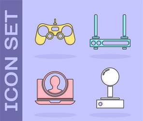 set joystick for arcade machine gamepad create vector image