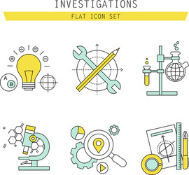 set of flat line icons for web development vector image
