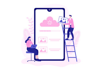 upload image background of online devices vector image