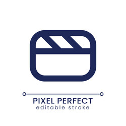 video file pixel perfect linear ui icon vector image