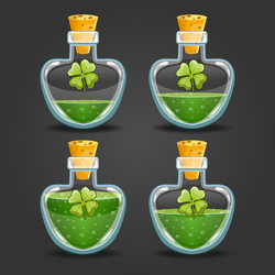 clover bottles with different liquid level vector image