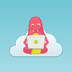 funny monster coder vector image