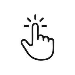 hand click linear icon and finger cursor pointer vector image