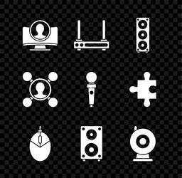 set create account screen router and wi-fi signal vector image