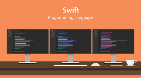 swift programming language code vector image