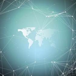 white world map with chemistry pattern connecting vector image
