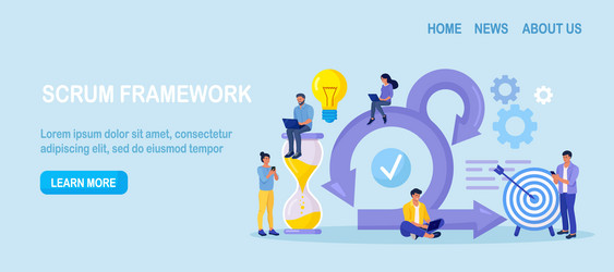 Scrum framework concept process diagram vector