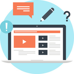 tutorials flat web icon vector image