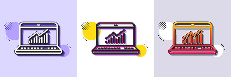 data analysis and statistics line icon computer vector image