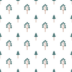 forest with trees seamless pattern vector image