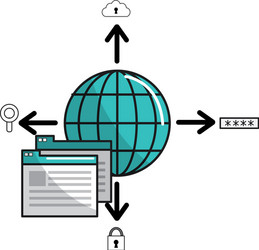 isolated web hosting design vector image