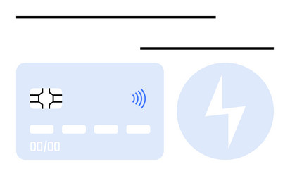 contactless payment card with chip and signal icon vector image