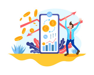 Accumulating money saving concept tiny Royalty Free Vector