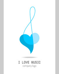 musical logo treble clef modern stylish vector