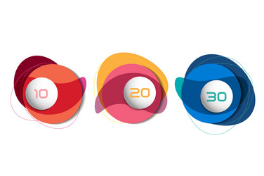 three steps elements bubble chart scheme diagram vector image