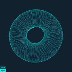 torus molecular lattice connection structure 3d vector image
