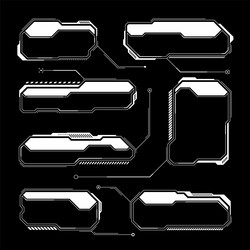 white futuristic hud ui elements sci-fi user vector image