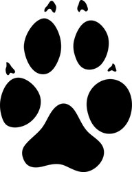 Wolf Footprint Silhouette Vector Image