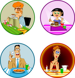 Breakfast lunch and dinner time Royalty Free Vector Image