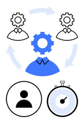 efficient workflow management with team vector image